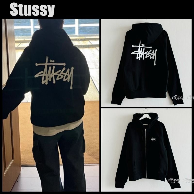 Stussy Basic Zip Hoodie ジップ ロゴ パーカー ステューシー (STUSSY