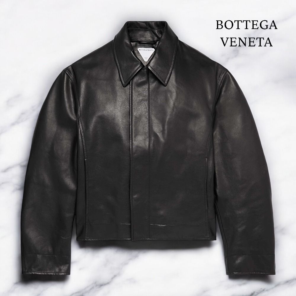 BOTTEGA VENETA】テクスチャードレザー ブルゾンジャケット (BOTTEGA