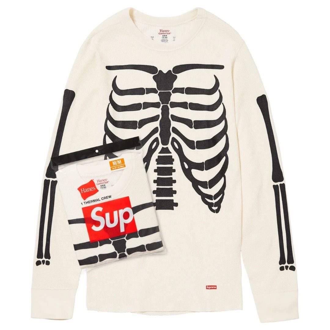 Supreme】24FW Supreme x Hanes Bones Thermal Crew ロンT (Supreme/T