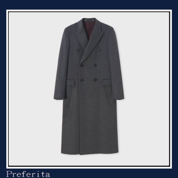 Paul Smith】カシミヤ ダブルブレスト ロングチェスターコート (Paul
