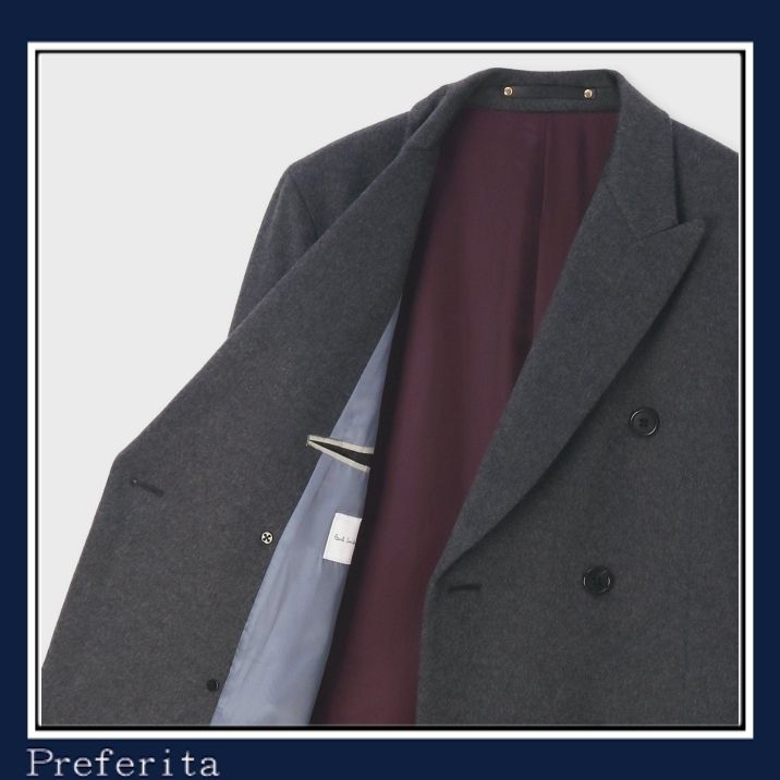Paul Smith】カシミヤ ダブルブレスト ロングチェスターコート (Paul