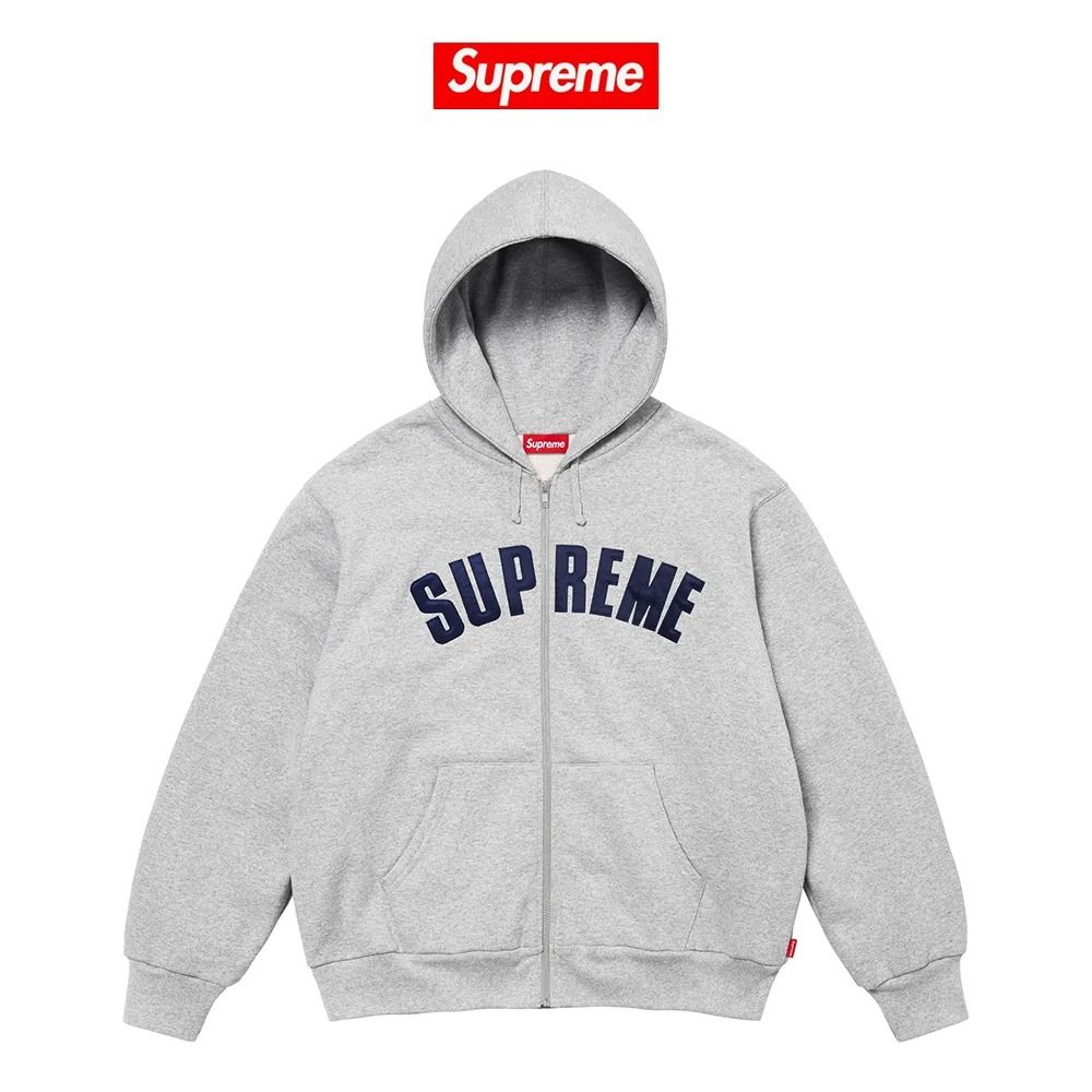 SUPREME】 Arc Thermal Lined Zip Up Hooded Sweatshirt Grey (Supreme