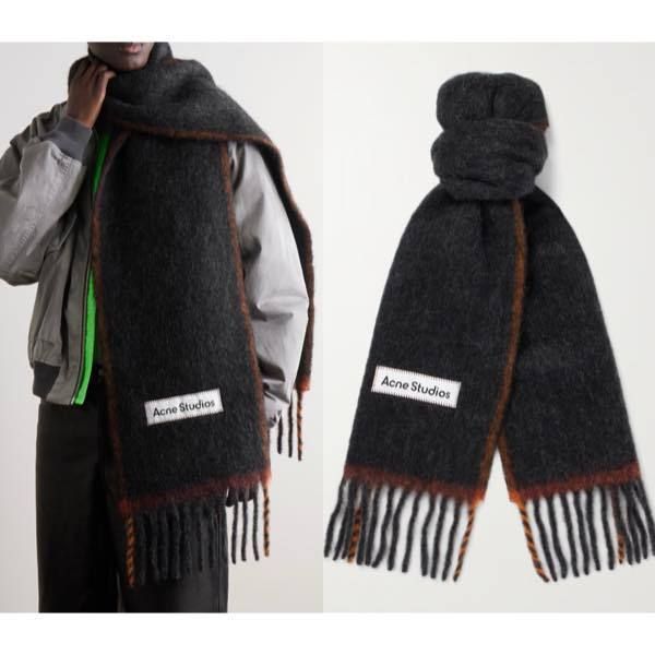 関込】ACNE STUDIOS アクネ◇ロゴ アルパカブレンド マフラー (Acne