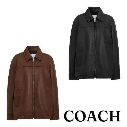 COACH オーバーサイズド レザー ジャケット (Coach/レザージャケット
