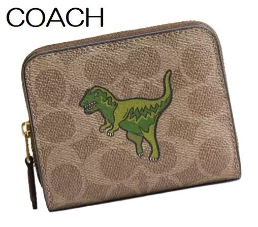 安心国内発送 COACH SIGNATURE レキシー プリント 二つ折り財布 (Coach