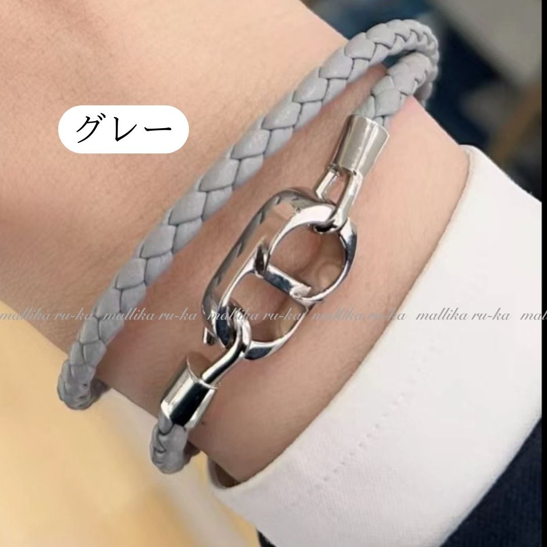 国内発【Dior】 CD Icon ブレイドレザー ダブルブレスレット (Dior