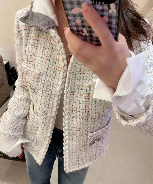 25C クルーズ CHANEL ツイード ジャケット 白 (CHANEL/ジャケット