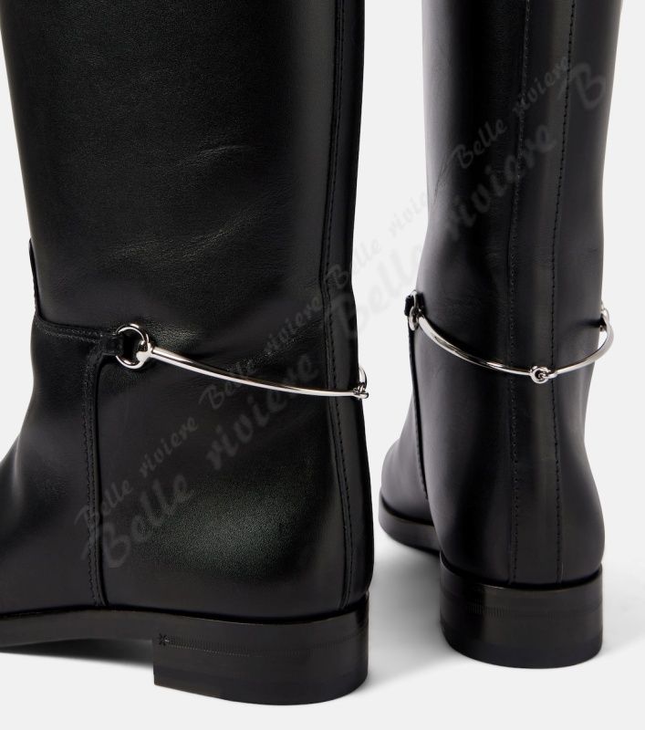 24AW new/GUCCI ホースビットレザーニーハイブーツ Boots Black (GUCCI