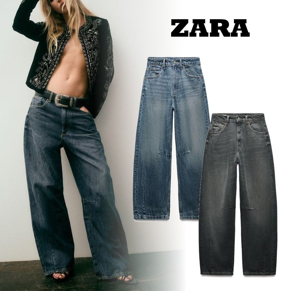 ZARA☆TRF バギーバルーン ミッドライズデニムパンツ (ZARA/デニム