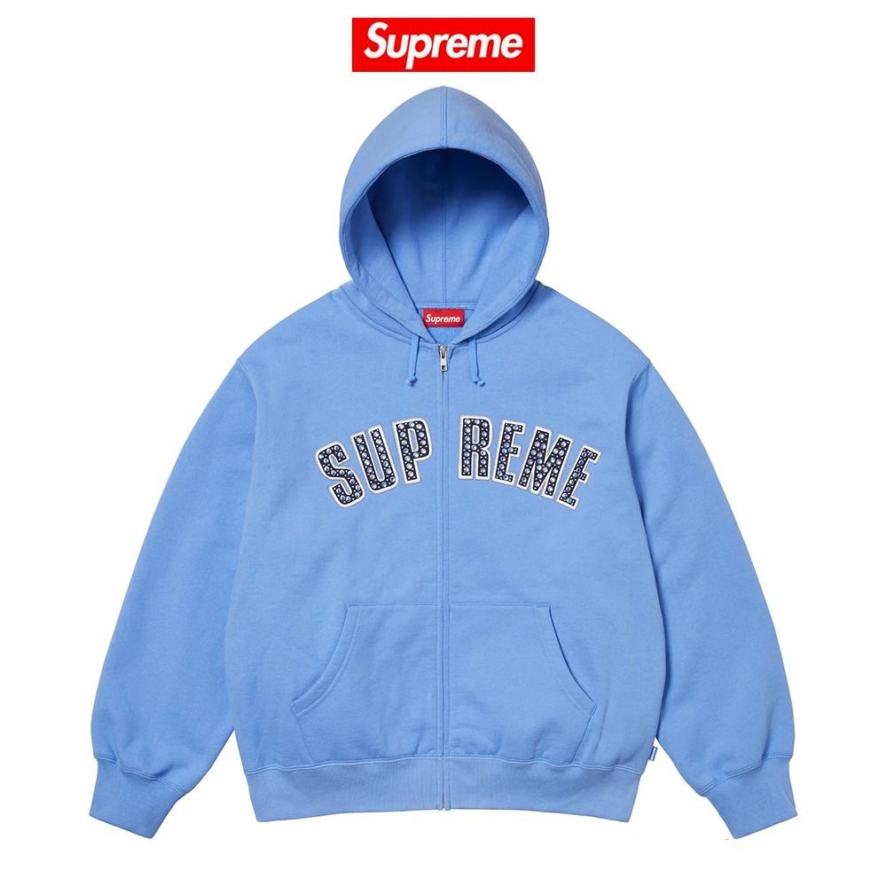 Supreme x B.B. Simon】 Zip Up Hooded Sweatshirt Blue 25SS (Supreme
