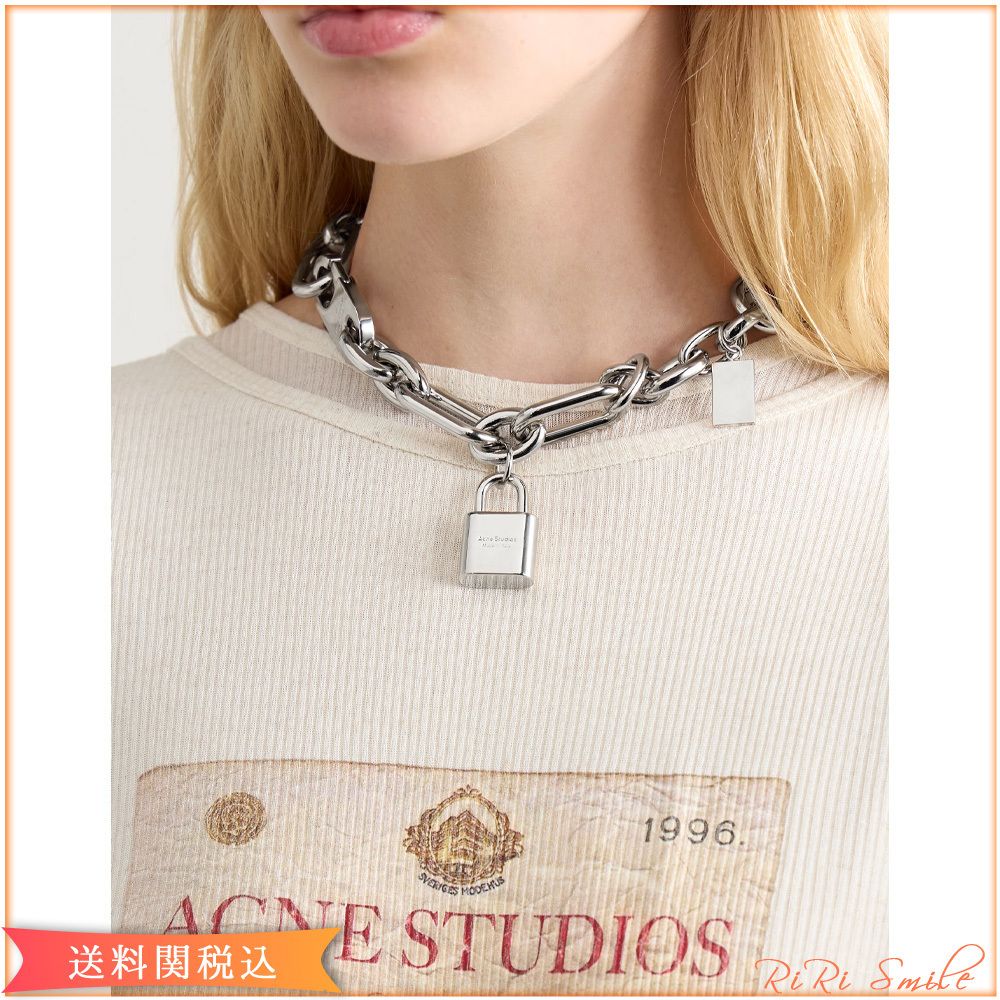 Acne Studios ロゴ パドロック 南京錠 チェーン ネックレス (Acne