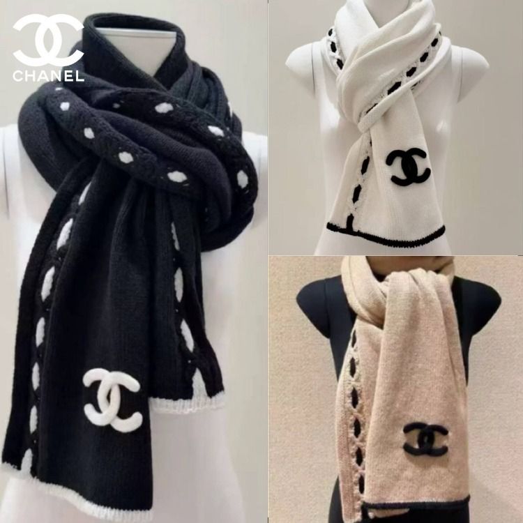 バイカラーで上質コーデ】 CHANEL CCロゴ ストール マフラー (CHANEL