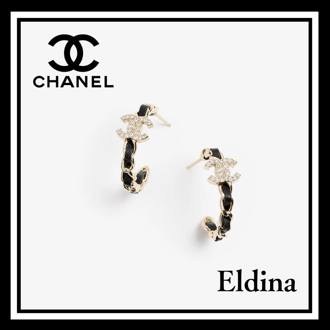THE CHANEL☆】CHANEL レザー フープ ピアス (CHANEL/ピアス) ABG355