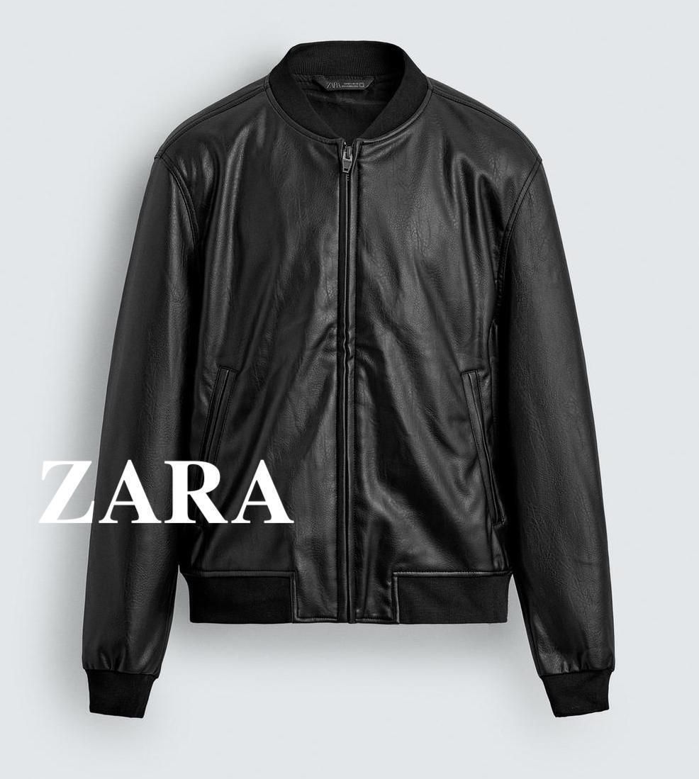 ☆ドイツ発*ZARA*新作*フェイクレザーボンバージャケット/TB☆ (ZARA