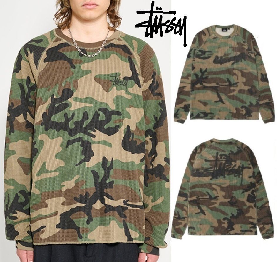 STUSSY】Basic Thermal Woodland Camo (STUSSY/Tシャツ・カットソー