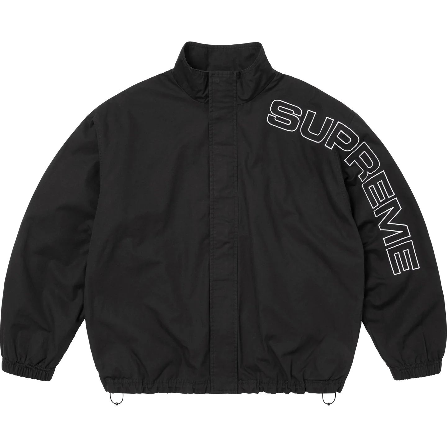 SUPREME】Spellout Embroidered Ripstop Track Jacket 黒 25FW