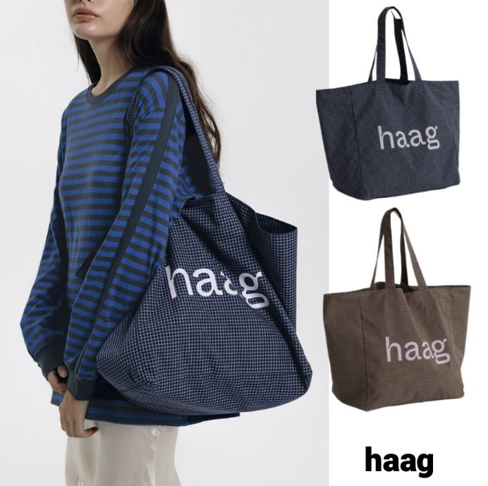 韓国おしゃれ【haag 】haag check bag 数量限定 (haag/トートバッグ