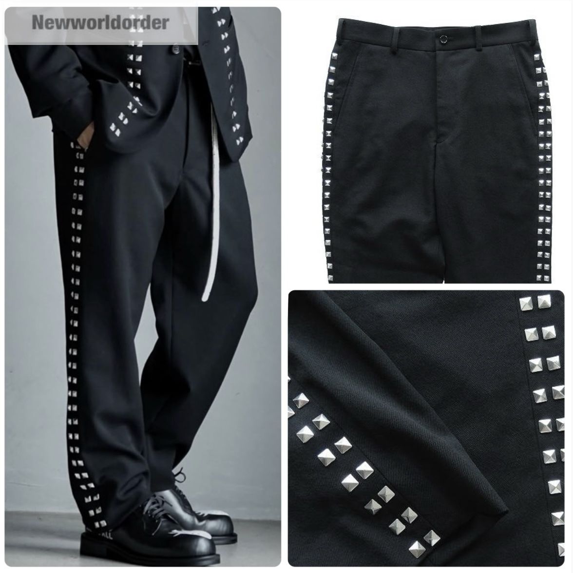 スタッズ】ブラックコムデギャルソン デザインパンツ (COMME des