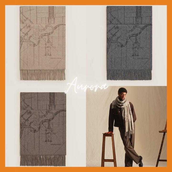 漢の気品を上げる逸品♪[HERMES] カシミヤマフラー (HERMES/マフラー