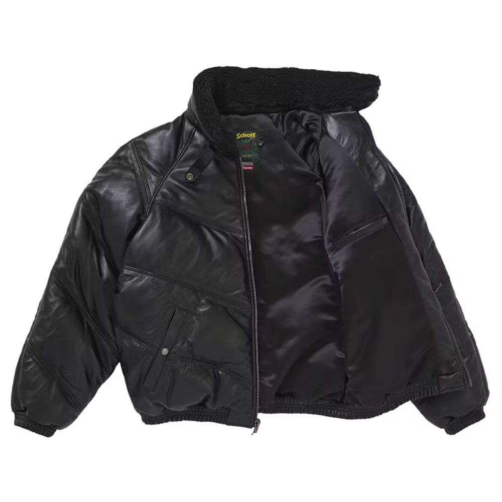 本物保証 /関税・送料無料】Supreme x Schott Leather Puffer (Supreme