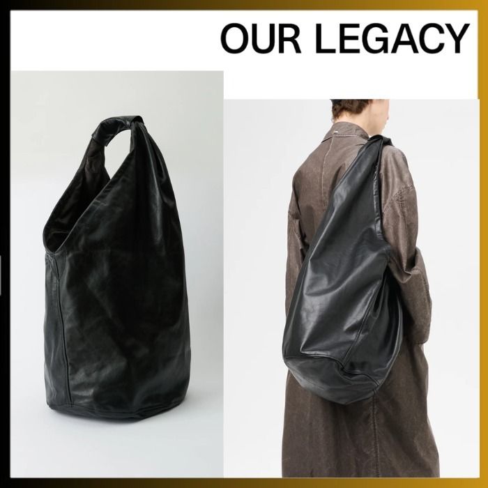 イタリアンレザー /ブラック】OUR LEGACY ドリップバッグ (OUR LEGACY