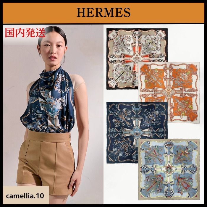 極上の肌触り【HERMES】カレ 70 《鞍職人の花束》2025SS (HERMES