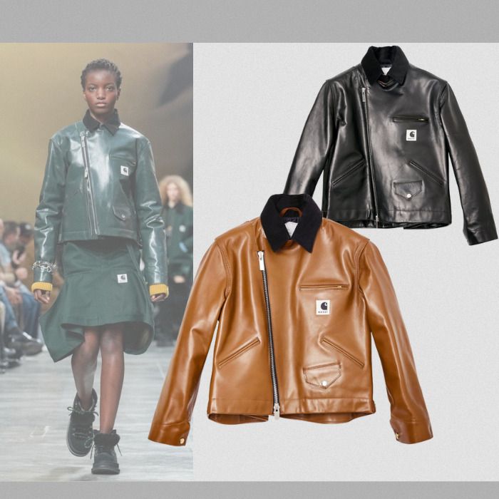 コラボ☆大人気【sacai】Carhartt WIP Leather Jacket (sacai/レザー