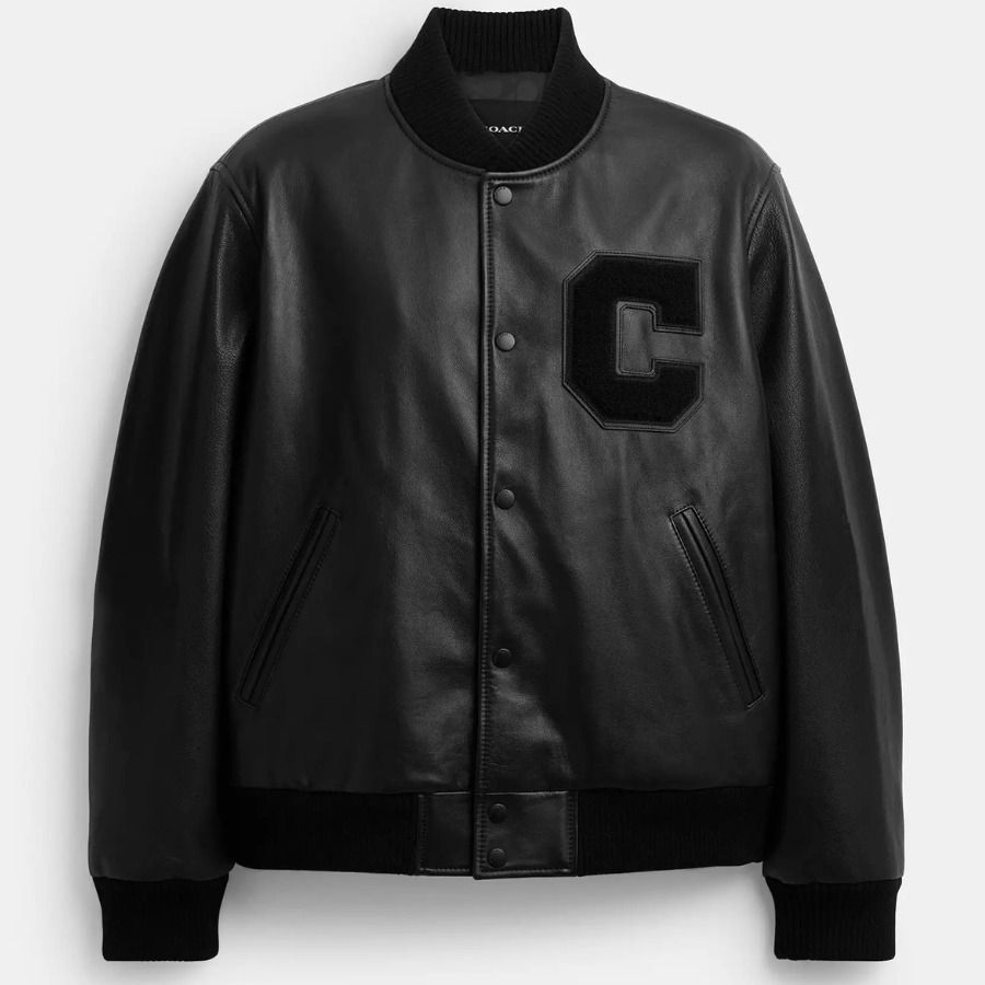 COACH レザー バーシティ ジャケット ブラック (Coach/レザー