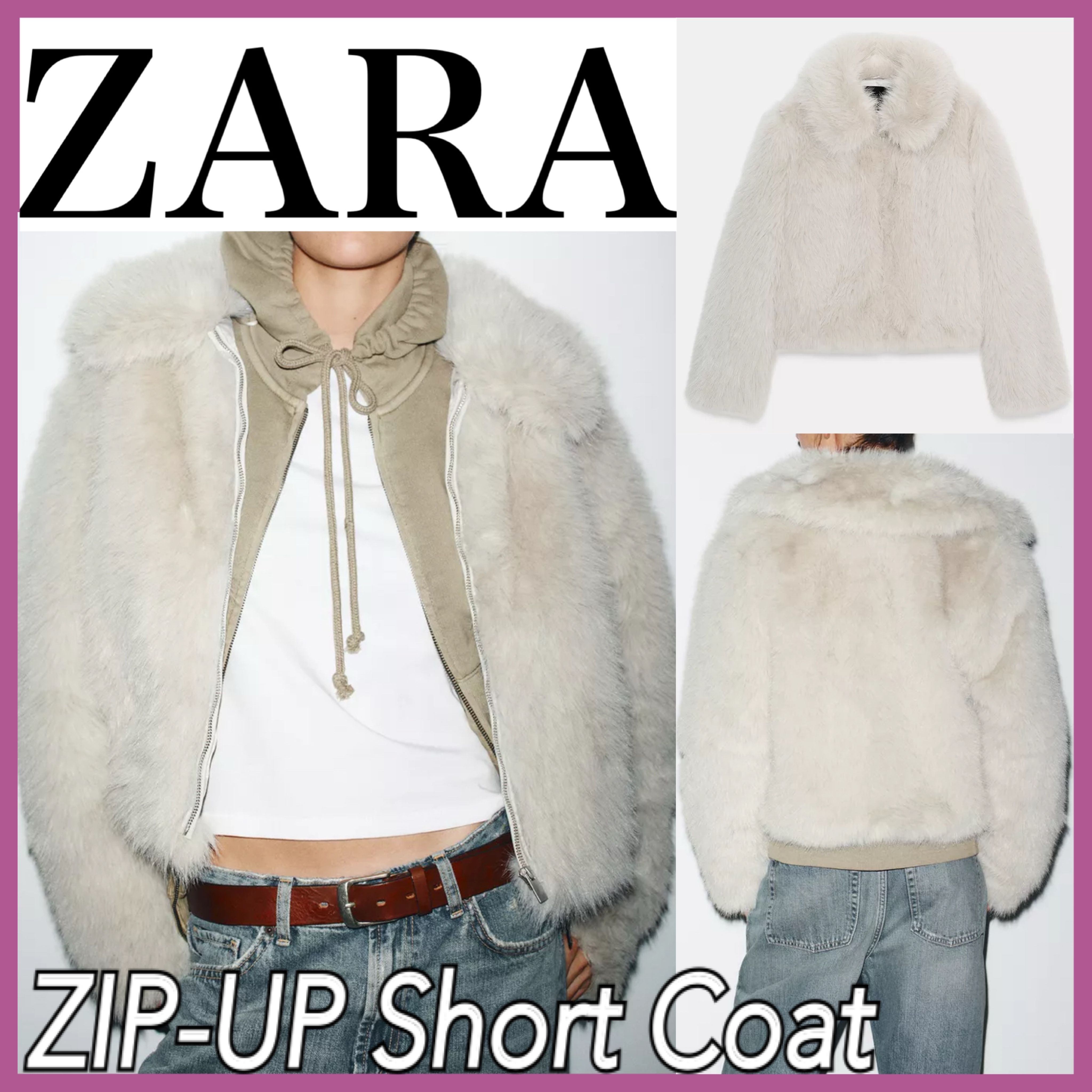 送関込み☆ZARA/ザラ☆フェイクファー ジップアップジャケット (ZARA