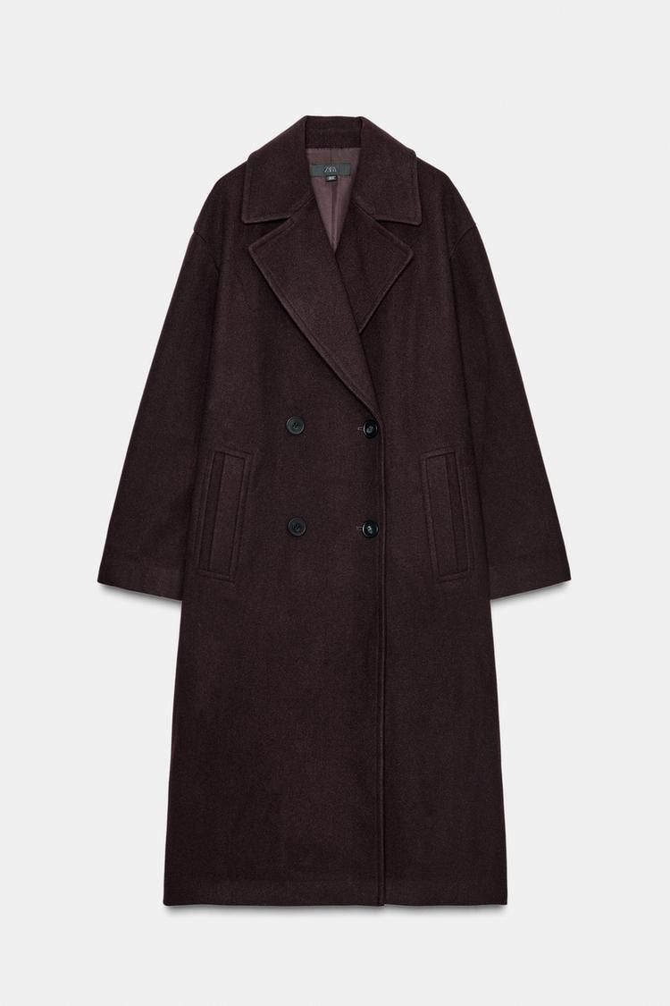 ZARA】ソフトオーバーサイズコート バーガンディ 3046/298/681 (ZARA