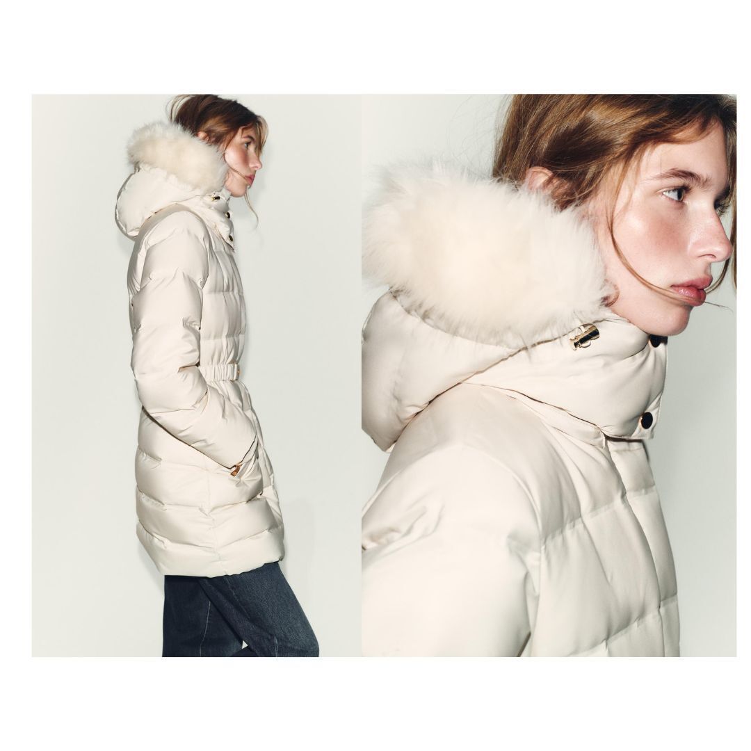 ZARA】撥水防風フード付きダウンジャケット (ZARA/ダウンジャケット