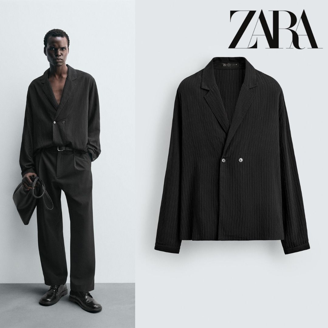 ZARA］ ストライプ柄着物シャツ (ZARA/シャツ) 1034/728/800【BUYMA】