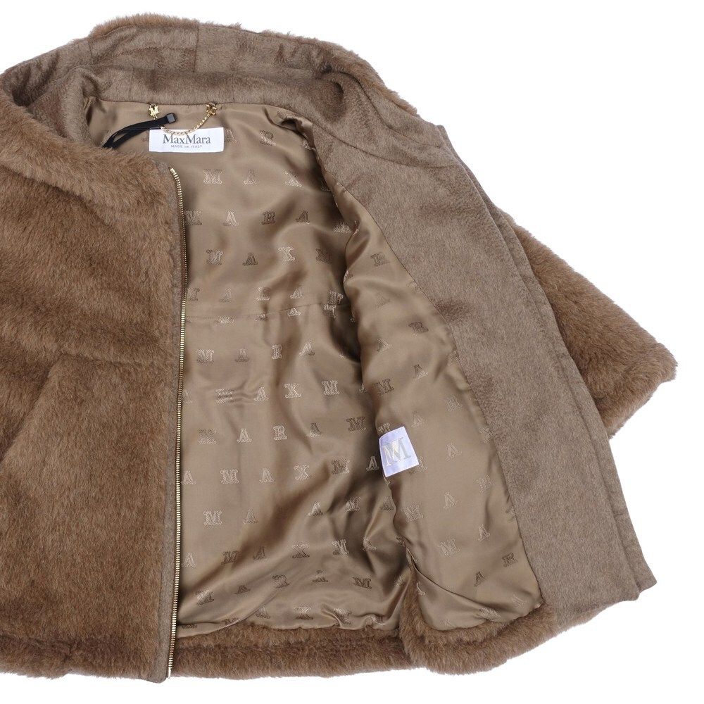 MAX MARA PETALO ペタロ テディベア ケープ ブロンズ フード付き (Max