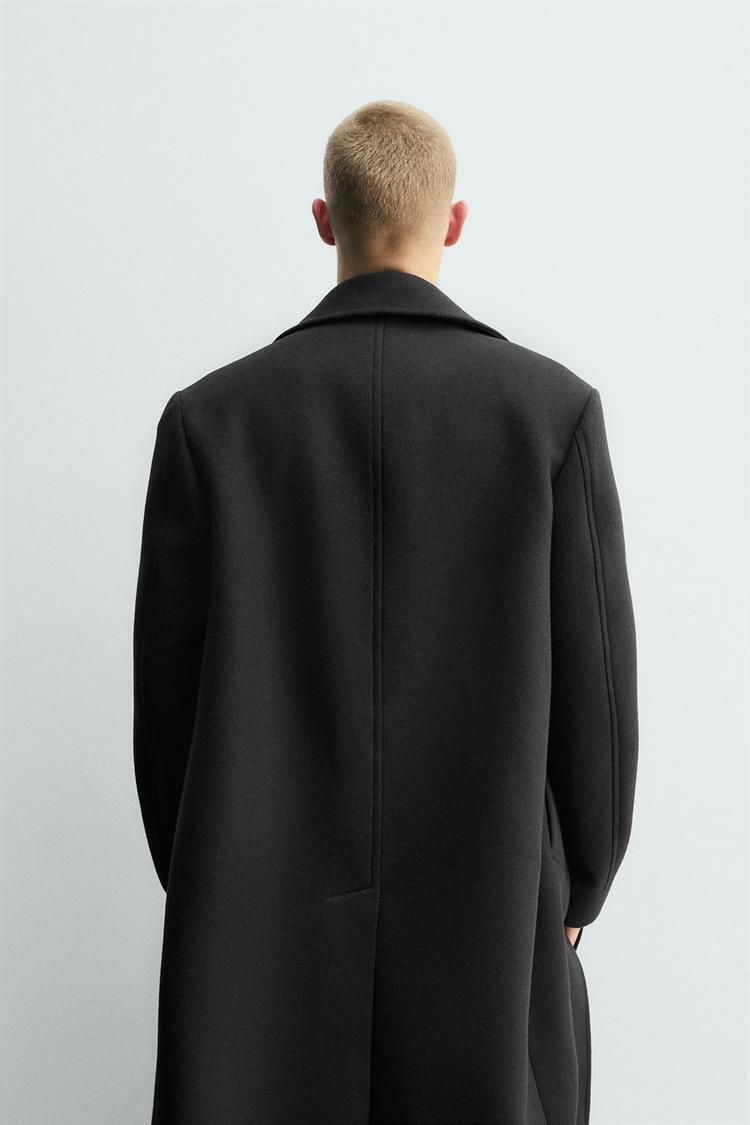 ZARA】ウール混ダブルブレストコート ブラック | 6798/041/800 (ZARA