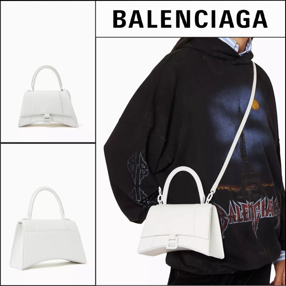 BALENCIAGA】Hourglass Small Handbag in White (BALENCIAGA