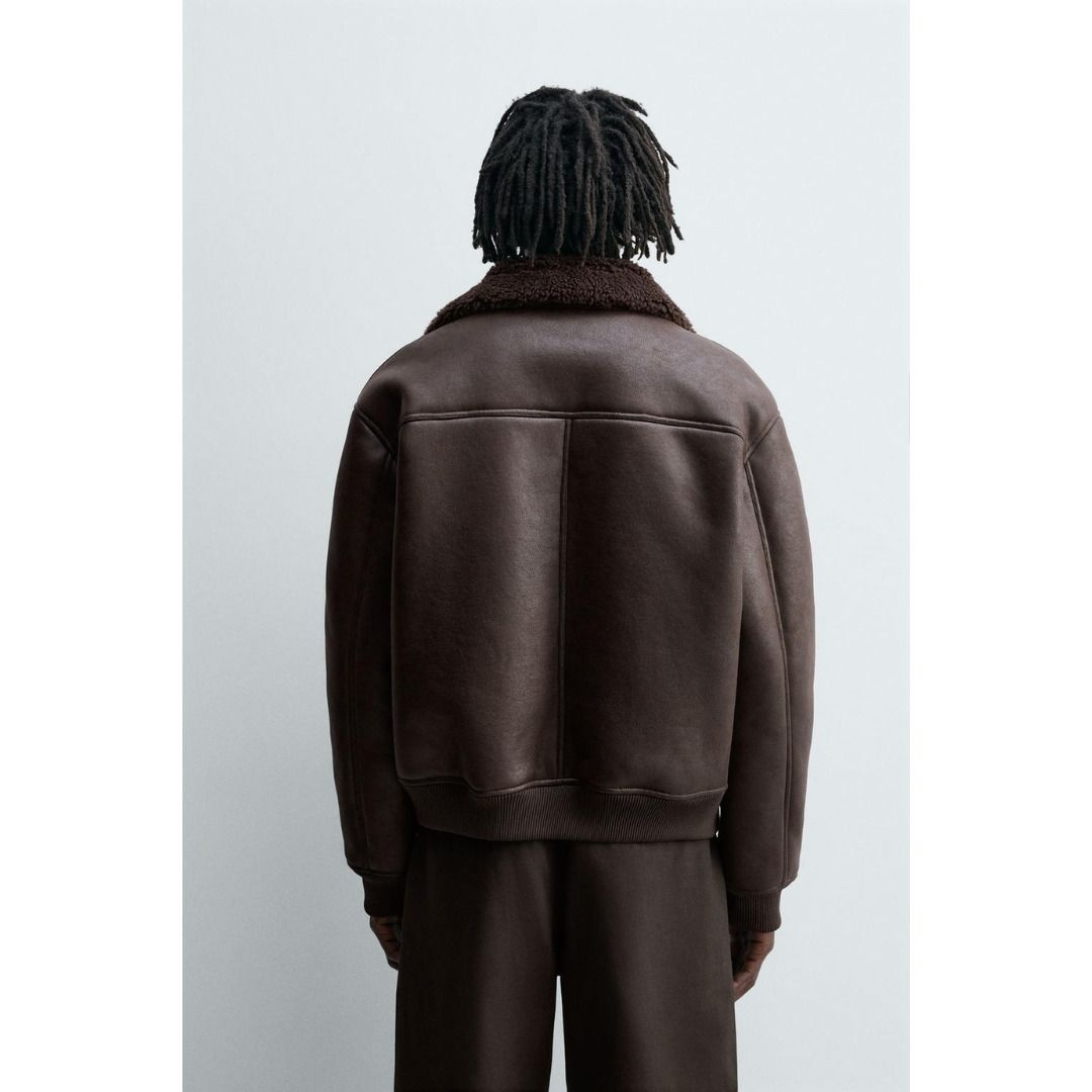 ZARA］オーバーサイズ フェイクレザージャケット (ZARA/レザー