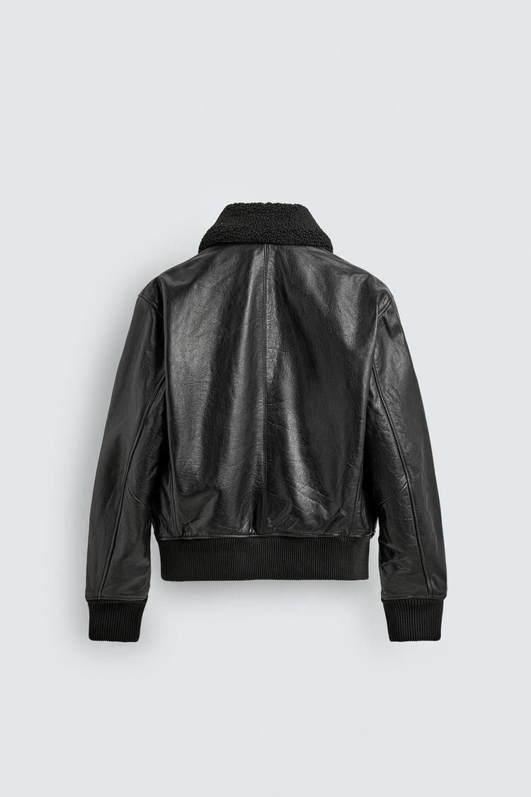 ZARA】レザー切り替えカラージャケット ブラック 5479/750/800 (ZARA
