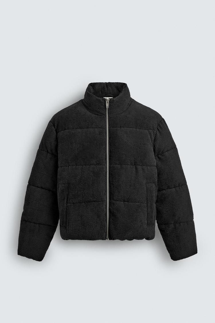 ZARA】コーデュロイパフジャケット ブラック | 3833/305/800 (ZARA