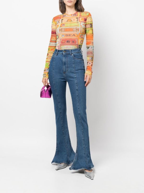 Jean Paul Gaultier Pre-Owned 2000s graphic-print semi-sheer T