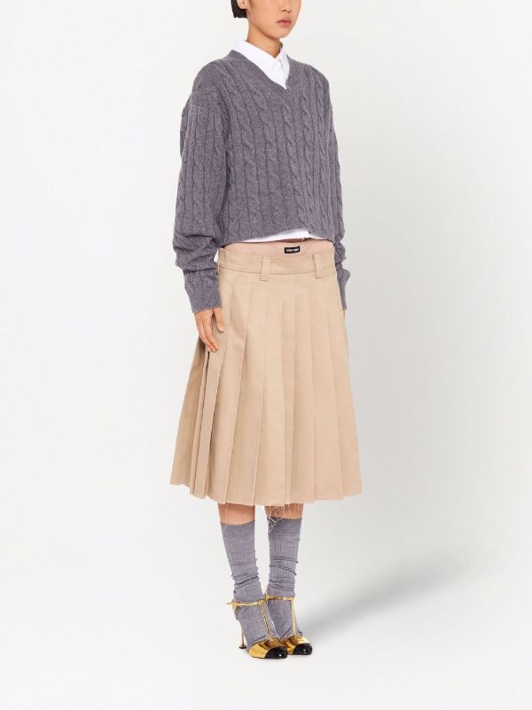 Miu Miu ミュウミュウ プリーツ チノスカート | ニュートラル