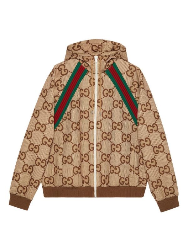 Gucci GGパターン フーデッドジャケット | ブラウン | FARFETCH JP