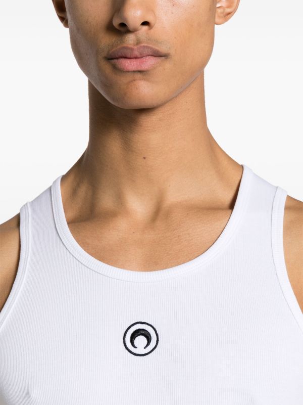 Marine Serre Crescent Moon-embroidered Tank Top | White | FARFETCH