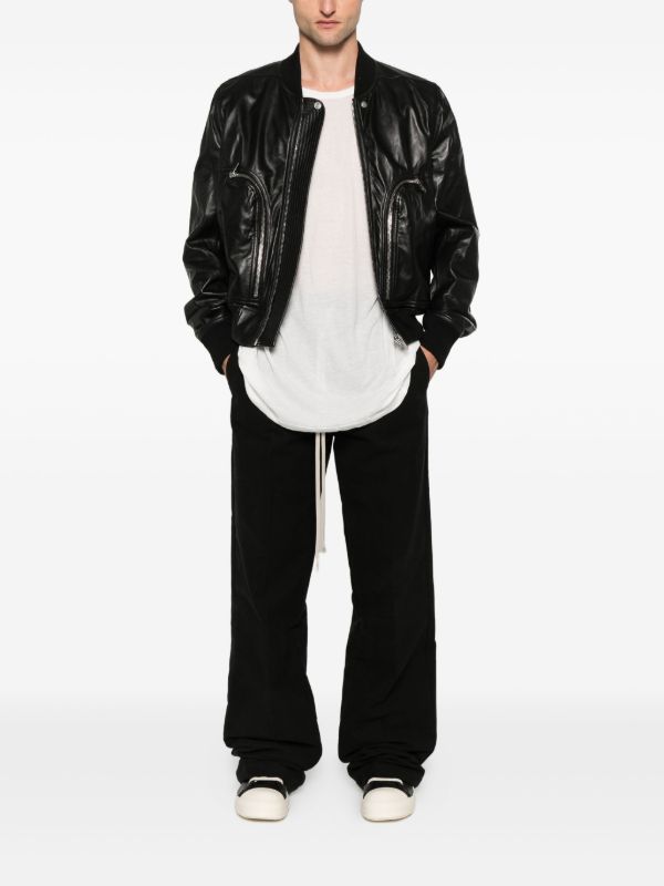 Rick Owens レザー ボンバージャケット | ブラック | FARFETCH JP