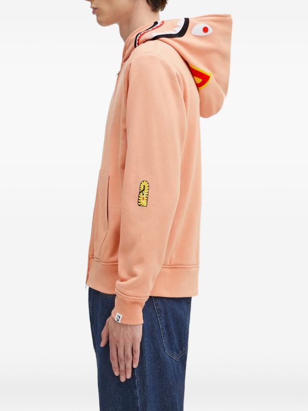A BATHING APE® シャークモチーフ ジップアップ パーカー | ピンク