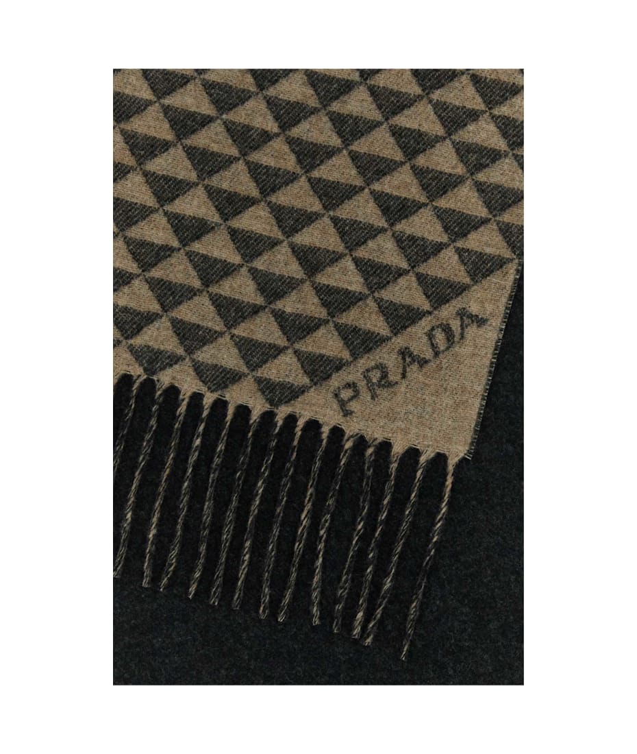 Prada Embroidered Wool Blend Scarf | italist