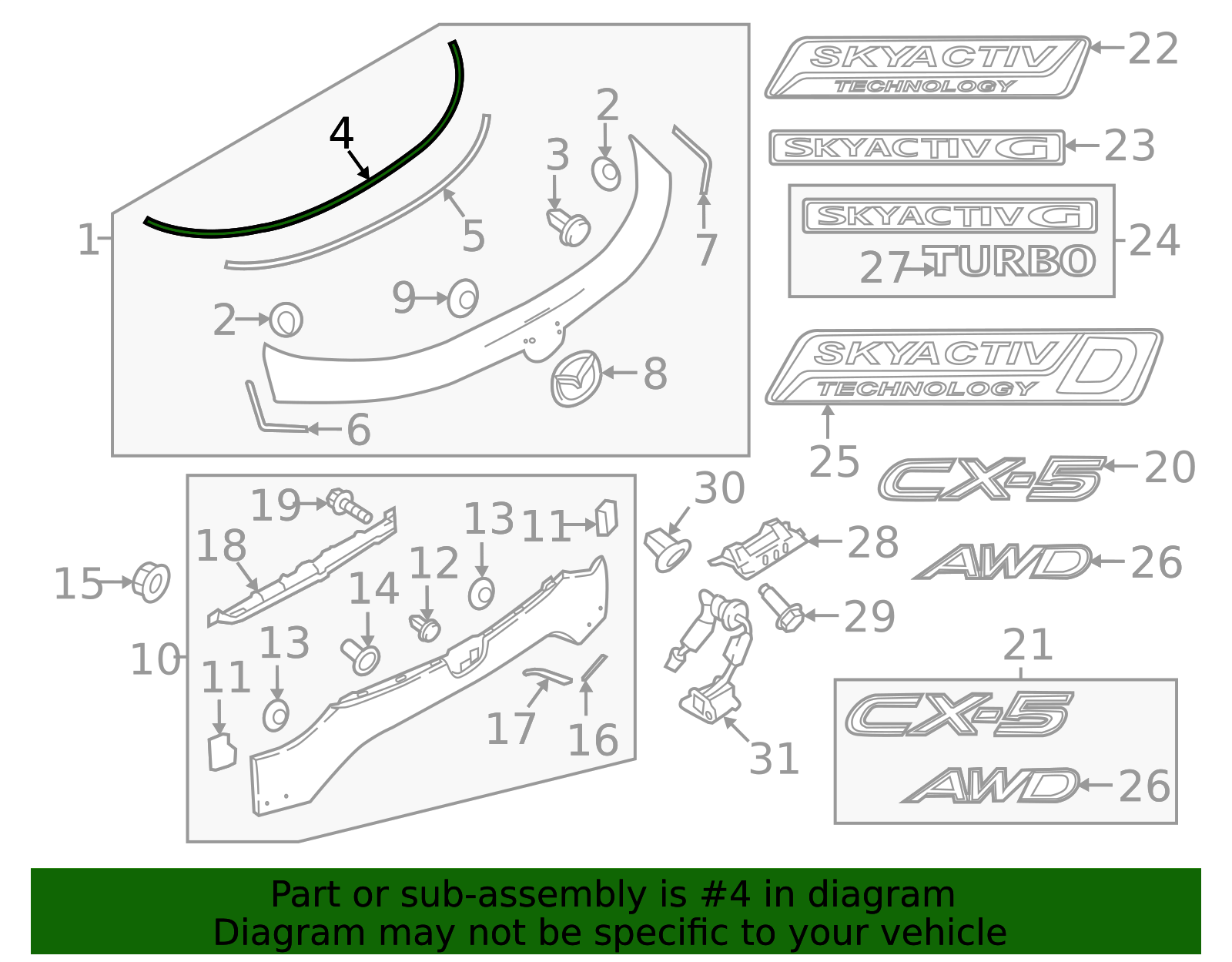 2017-2025 Mazda CX-5 Protector KB7W-50-814D | OEM Parts Online