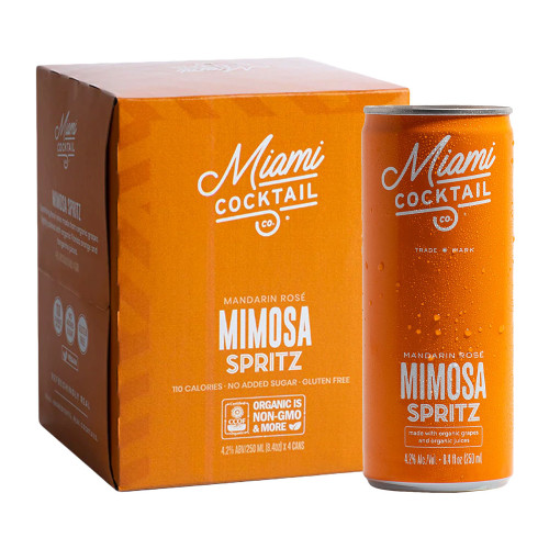 Miami Cocktail Company Mandarin Rosé Mimosa Spritz 4-Pack | Caskers
