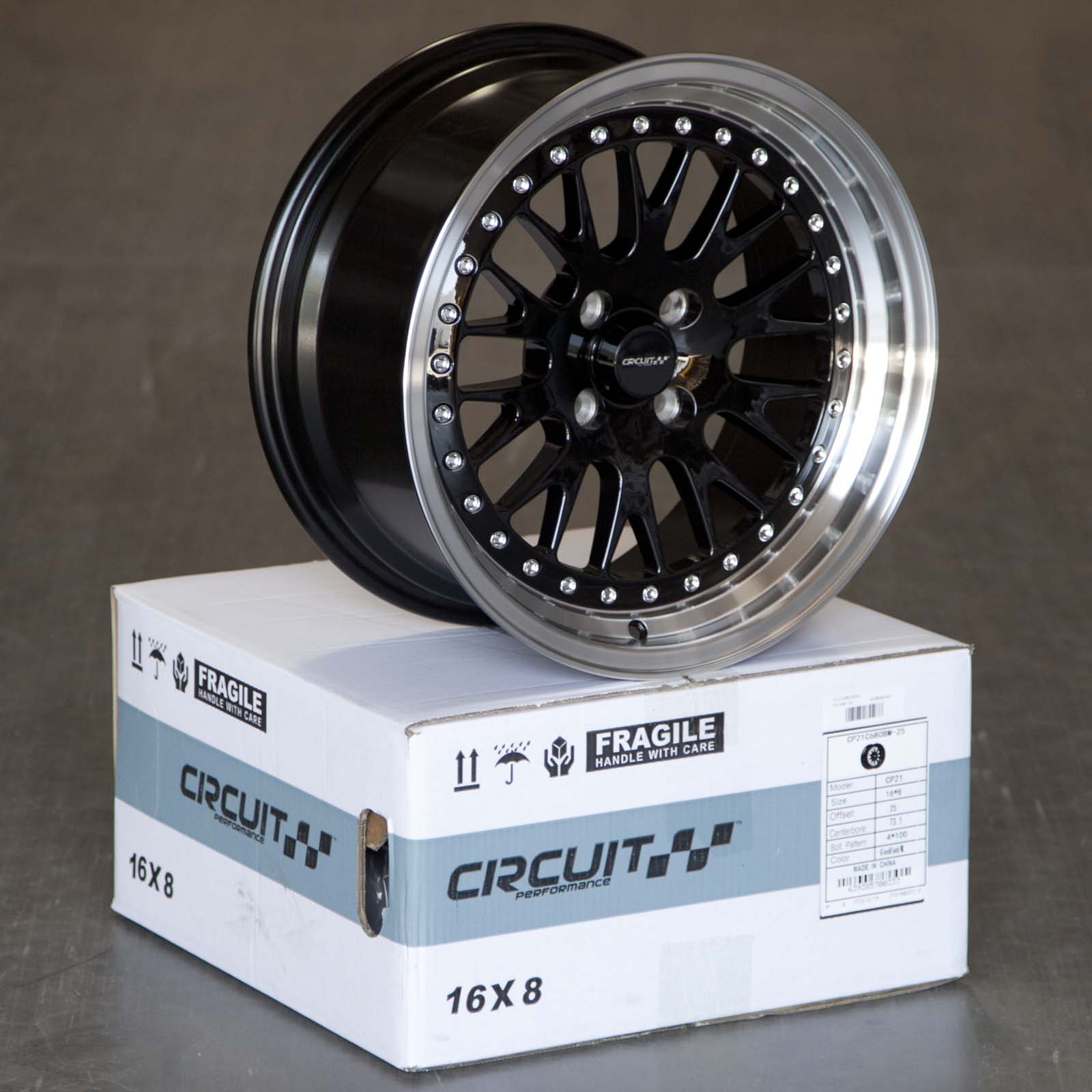 Circuit CP21 16×8 Gloss Black /ML 4×100 [+25mm] - Circuit Performance