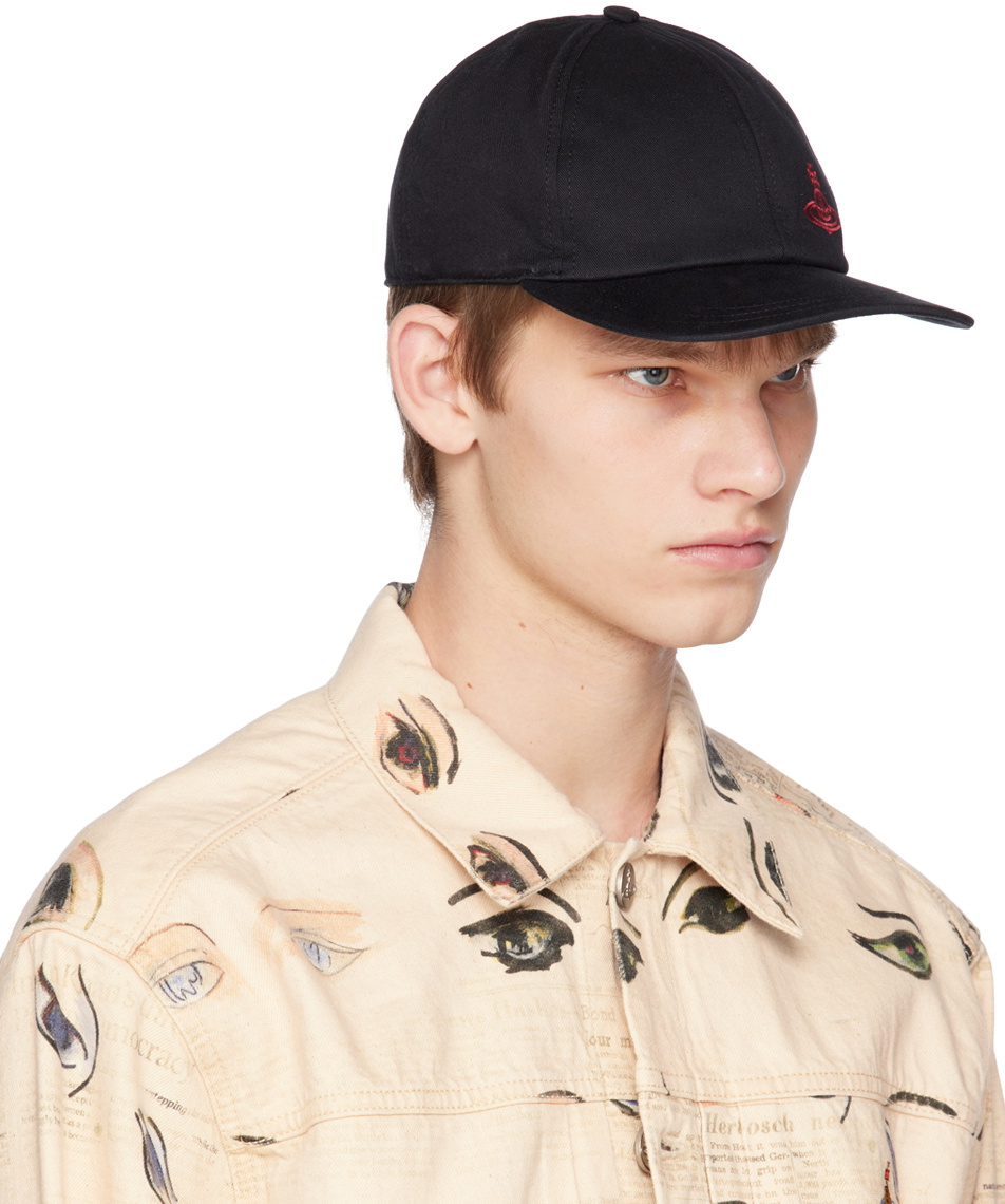 Vivienne Westwood Black Embroidered Cap Vivienne Westwood