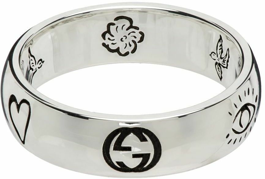 Gucci Silver Blind For Love Ring Gucci